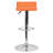 Murphy Vinyl Adjustable Height Barstool with Solid Wave Seat and Chrome Base-833214616
