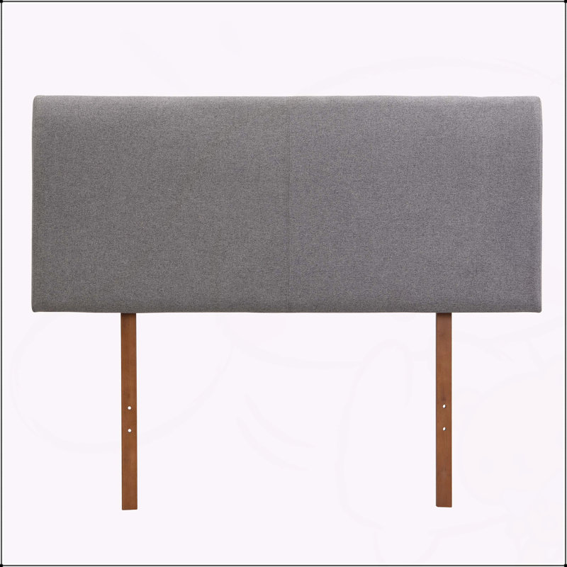 Tête de lit réglable en bambou, Gris, Double