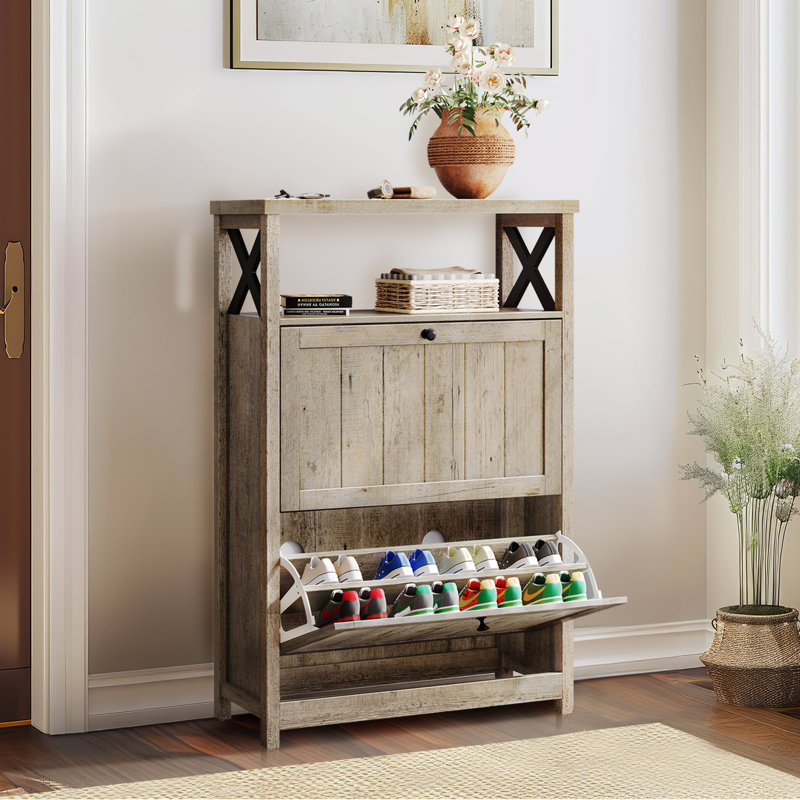 Armoire de rangement à chaussures Herik , Bois