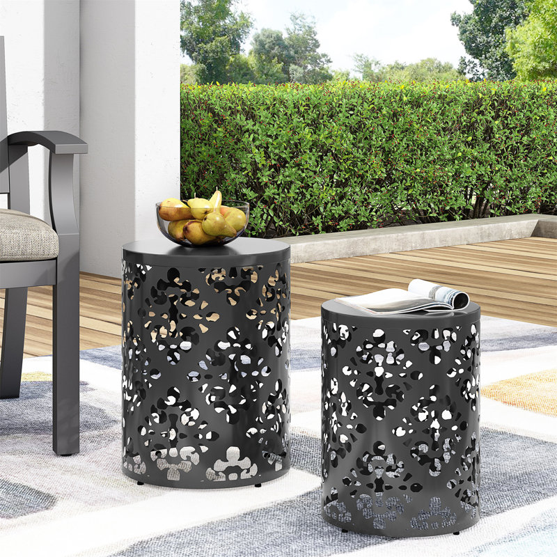 Metal S/2 End Table(Only Including Table), Black