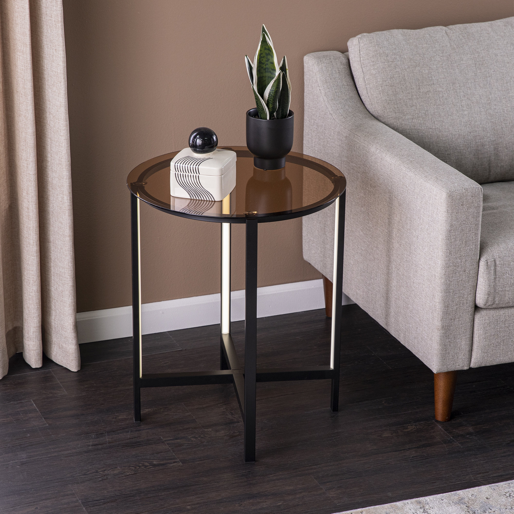 Wrought Studio Appollonia End Table w/ LED Lighting | Wayfair