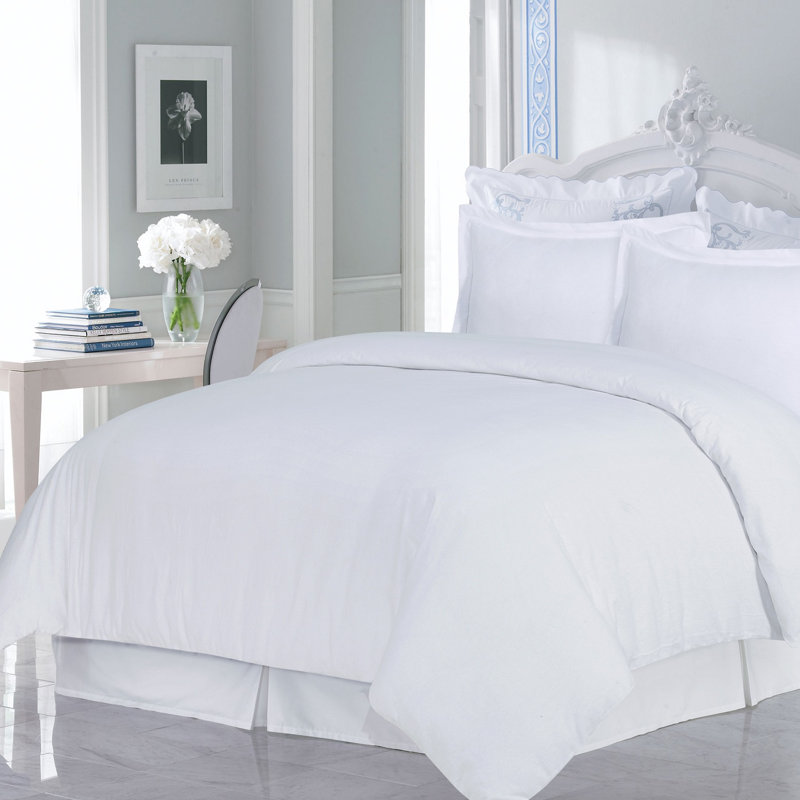 Traditional Cotton Flannel Duvet Cover, King Duvet Cover + 2 Standard Shams, Cashmere