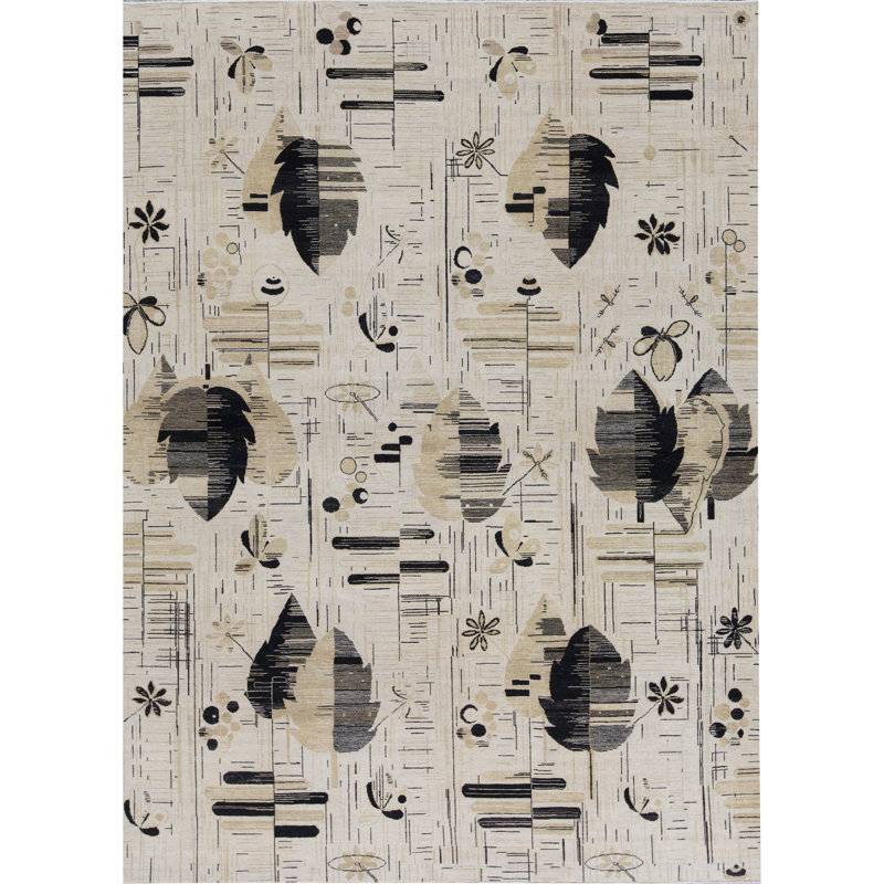 Tapis ivoire noué à la main de haute qualité