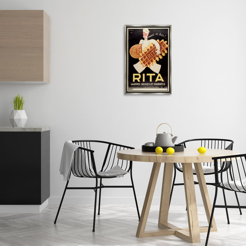Art mural sur toile flottant antique, affiche Dessert, H 25 po x l 17 po, Cadre flottant gris lustré