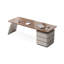 Bureau rectangulaire en bois manufacturé avec 3 tiroirs-108613029-108613027