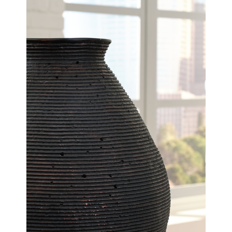 Polyresin Table Vase, Black, 17" H x 13" W x 13" D