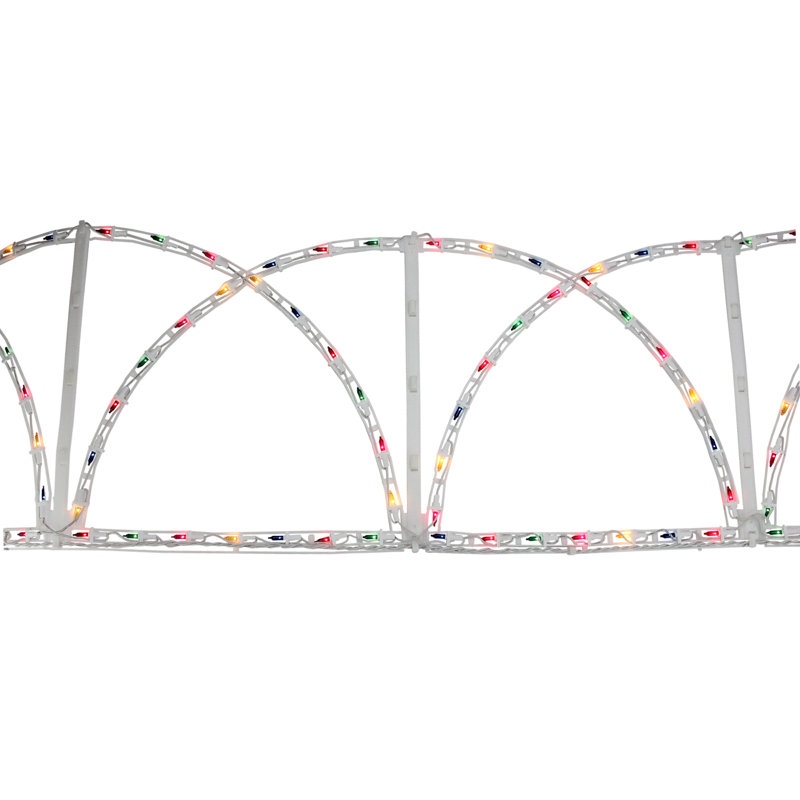 Clôture de Noël blanche 7,5 pi - lumières multicolores