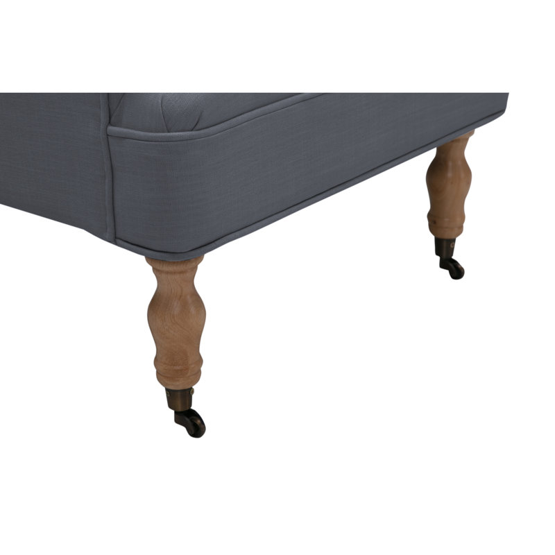 Fauteuil Elegant Elinor, Mélange de lin gris foncé