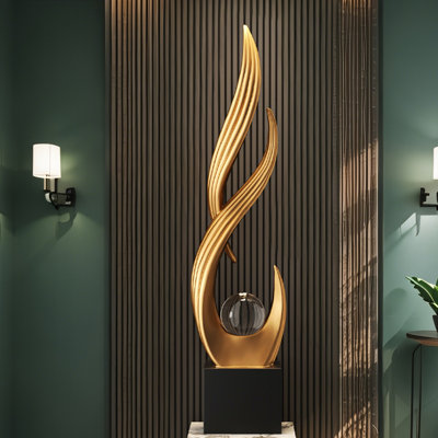 Ornement de sol moderne de luxe H 28,74 ", décor de Feng Shui de qualité supérieure pour vestibule, meuble télé et bureau