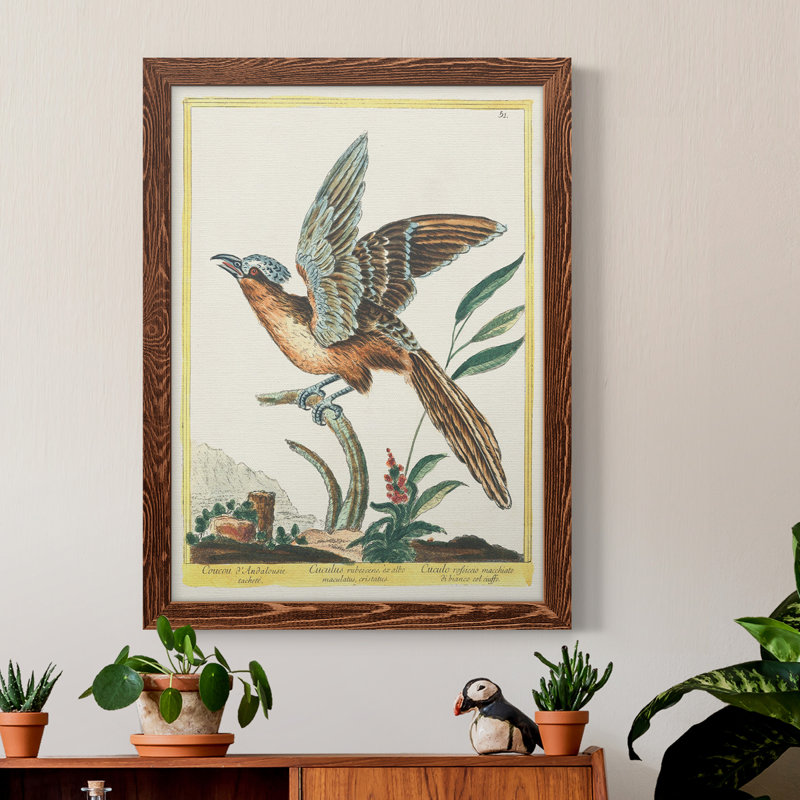 Toile encadrée Pastel Birds IV Premium - prête à être accrochée, H 24 po x l 20 po x P 1 po, Érable