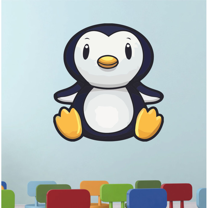 Décalcomanie murale mignonne pingouin mignonne, H 20 po x l 18 po