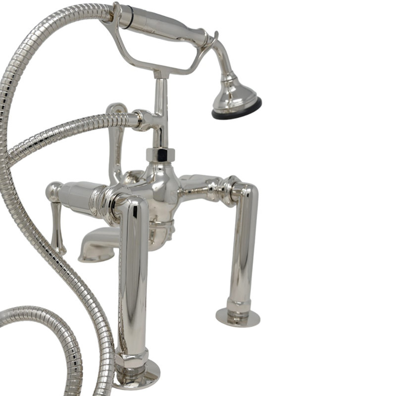 Robinet téléphonique britannique avec inverseur et douchette par Strom Living, Nickel poli