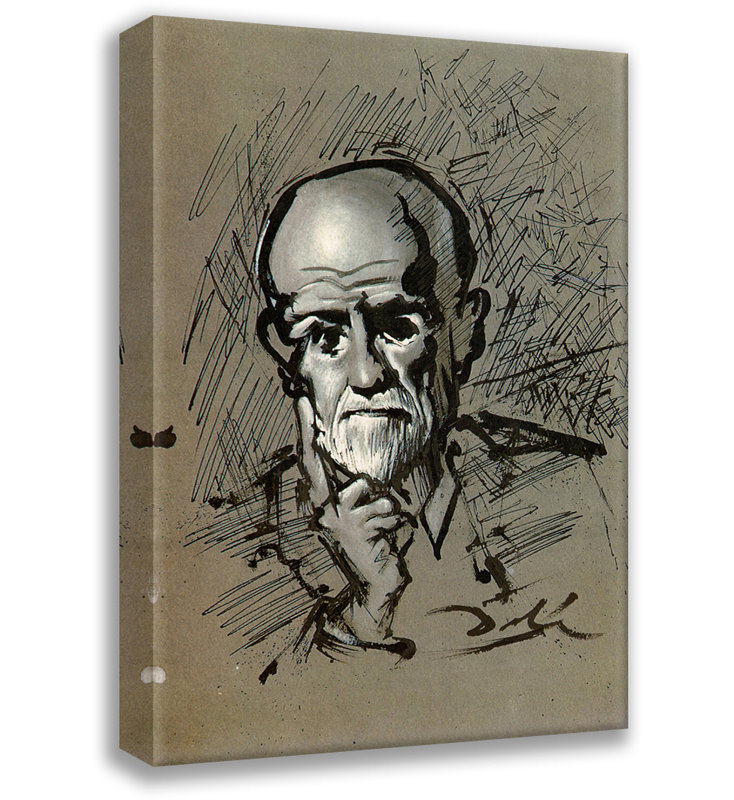«Portrait of Sigmund Freud» par Salvador Dali, toile tendue avec châssis, H 24 po x l 17 po