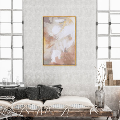 " Sunrise Abstract, Paint Clouds Modern Pink " Painting Print