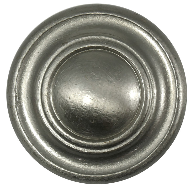 Satin Nickel Round Cabinet Knob with Mounting Hardware
