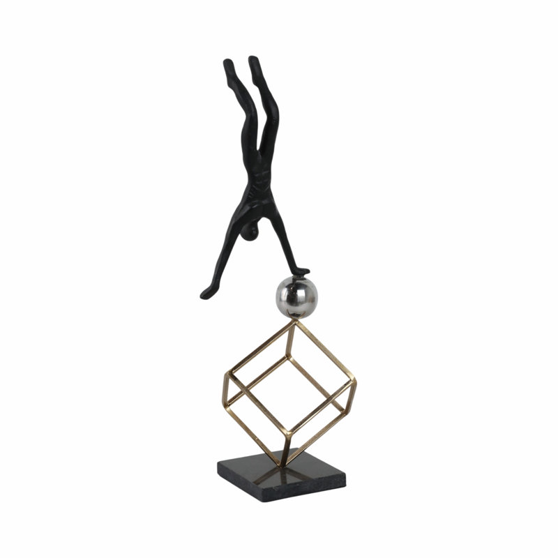 Sagebrook Home 19X7" Gymnast On Ball & Cube, Multi
