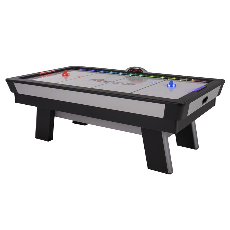 Atomic Top Shelf 7.5' Multicolor LED Air Hockey Table with Accessories