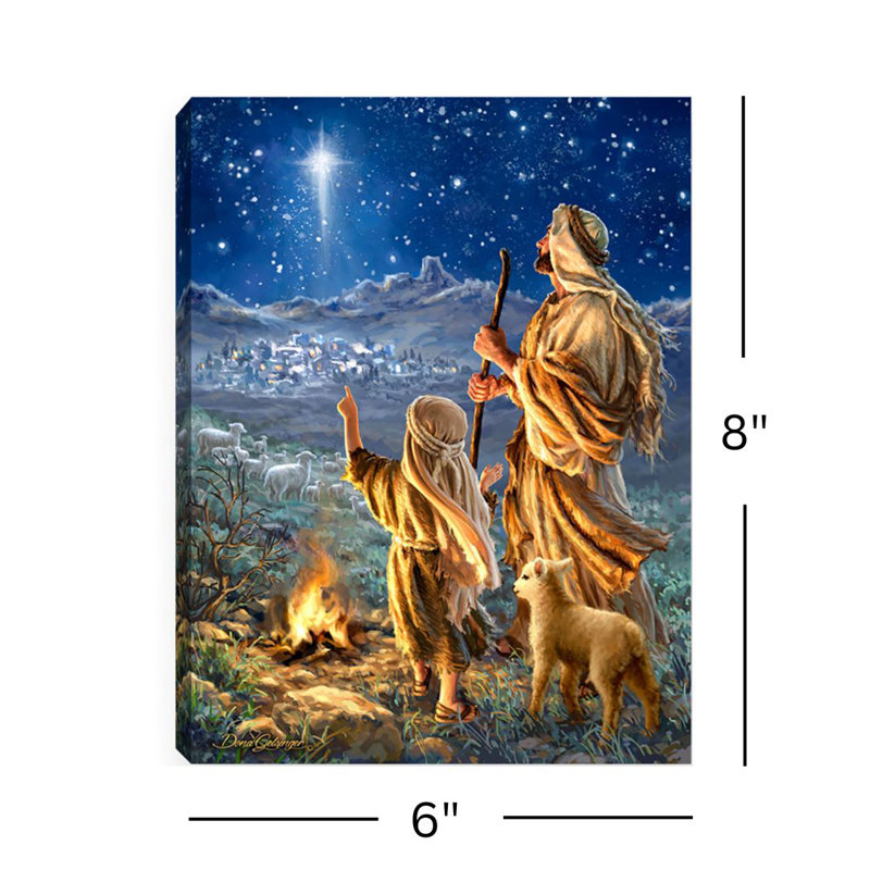Toile de fond avec chevalet 8 x 6 Shepherds Keeping Watch