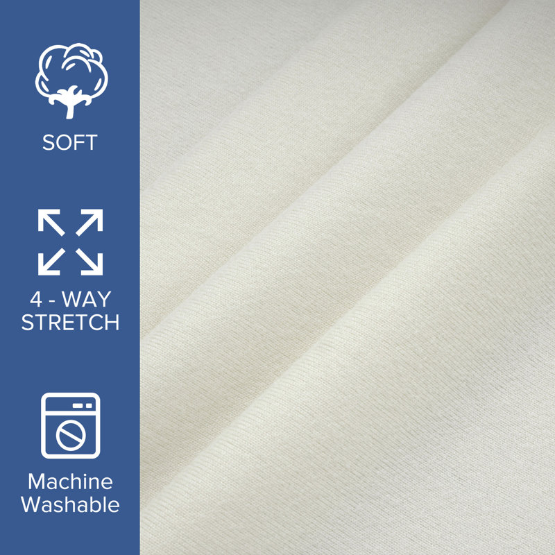 Full Beige Jersey Knit StretchWrap Box Spring Cover