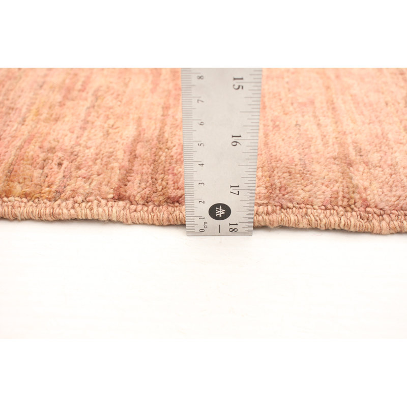 Tapis orange/ivoire en laine noué à la main Anfel