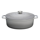 Chasseur French Enameled Cast Iron Oval Dutch Oven, 7.25-Quart, Celestial Grey.