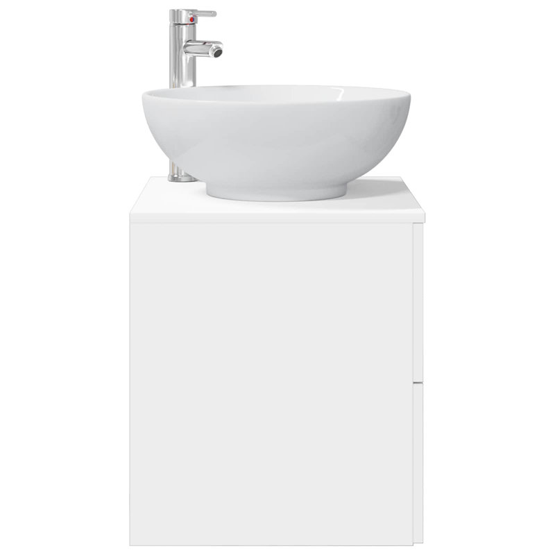 Single Bathroom Vanity with Ceramic Basin, White