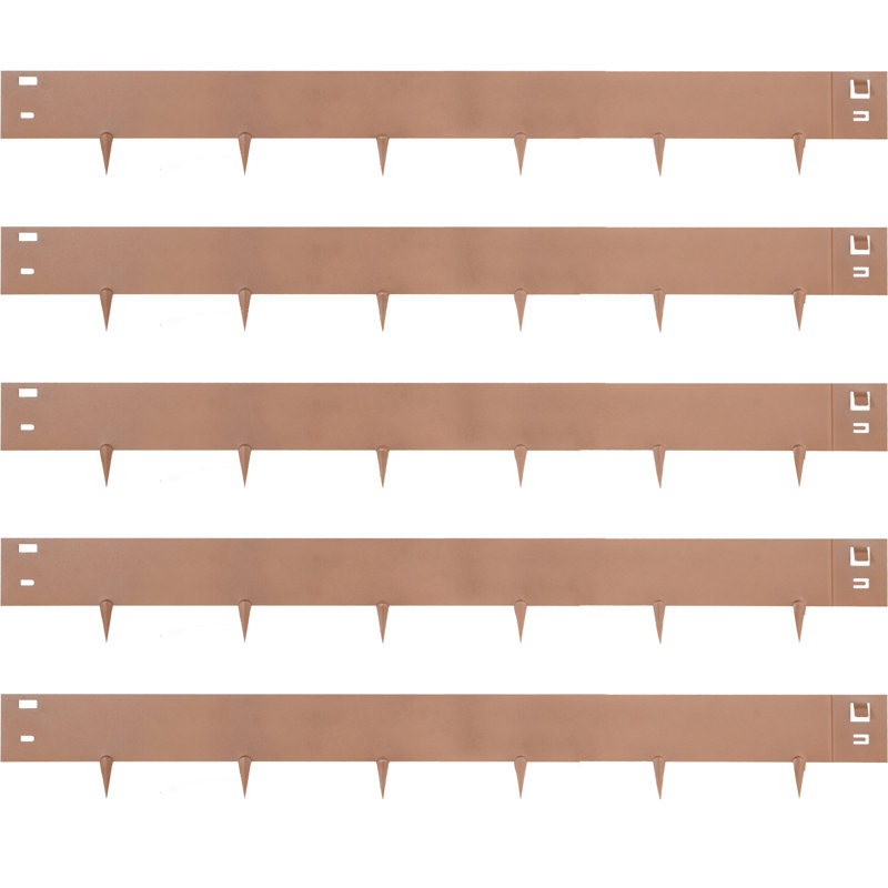 Steel Landscape Edging, 5 Packs 39 x 3 in Rust-Resistant Metal Landscape Edging, 3" H x 39" W x 0.1" D