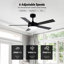 Ventilateur de plafond moderne à intensité variable de 48 po avec 3 lumières à DEL CCT, moteur CC réversible à 6 vitesses, minuterie, télécommande et contrôle d'apps-1984583733