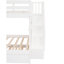 Lit superposé blanc avec escalier avec lit gigogne et compartiments de rangement