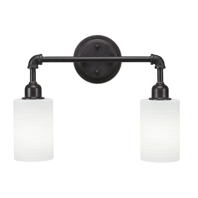 Éclairage pour meuble-lavabo 2 lumières rétro Snider, Bulle transparente, Granite noir