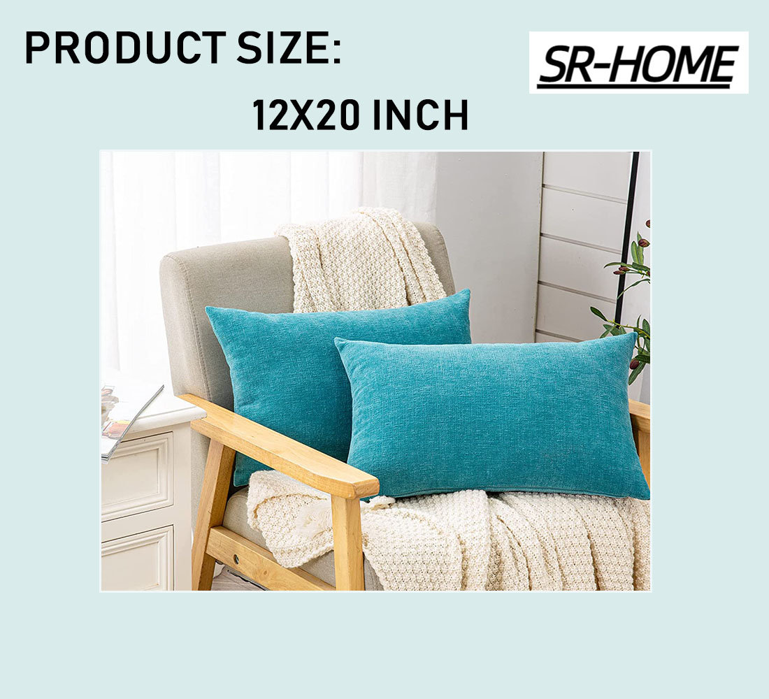 SR-HOME Geometric Chenille Pillow Cover