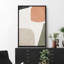 Mid Century Shape "Muted Abstract Color Blocks Artwork, Vibrant Simple Neutral Modern Wall Pictures, Framed Canvas Giclee Print Wall Art"-56686971-56686972