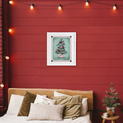 North Pole Candy Cane Tree Framed Print Under Glass, design by Jilly Jack Designs
