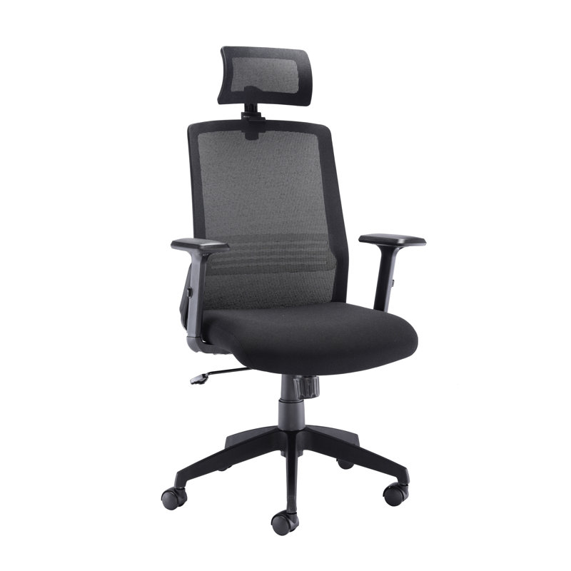 Hinton Polyester Blend Office Chair with Headrest