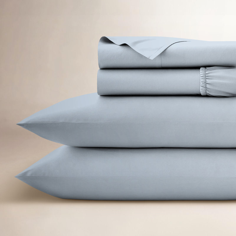 Ensemble de draps en coton égyptien 1000TC ultra doux et soyeux - Sleep by Wayfair ™, Bleu clair