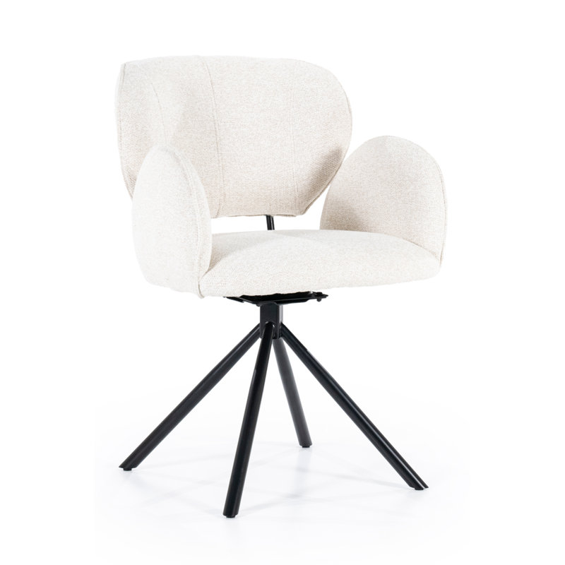Upholstered Arm Chair, White