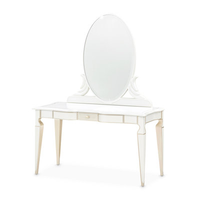 Ensemble coiffeuse et miroir La Marisia - perle crémeuse