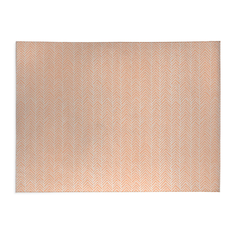 Chevron Snug Activity Mat, Rectangle 3' x 5', Peach/Orange