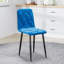 4 chaises de salle à manger en velours bleu - Pieds de soutien robustes, conception ergonomique pour le confort de la cuisine 4, courbé plus haut-1402042649