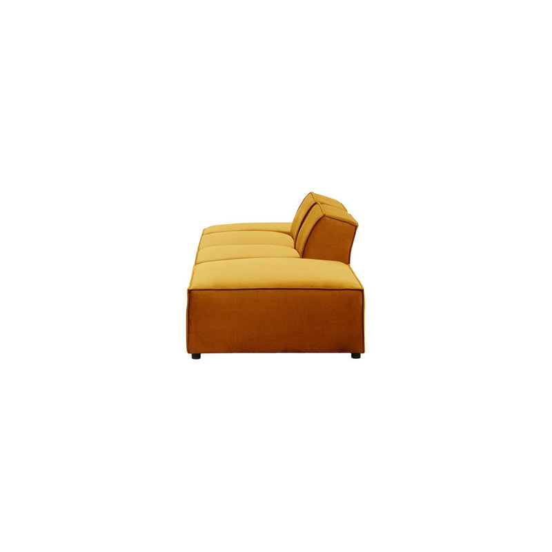 Rolandus 4 Seater Velvet Sofa, Yellow