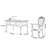 American style retro desk and chair set