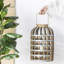 Lanterne décorative en bois et métal 22 po avec détails en bambou, porte-bougie de style cage pour le salon-279576637