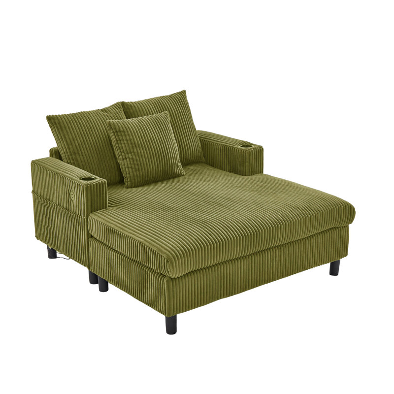 Chaise longue rembourrée 50 po, Vert