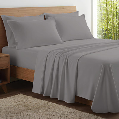 100% Organic Viscose From Bamboo Sheets Set, 300 Thread Count, 4-pc Set, Luxury Cooling Sheets, Deep Pockets - Gift-Ready Packaging, King Size (Dark Gray Mist)
