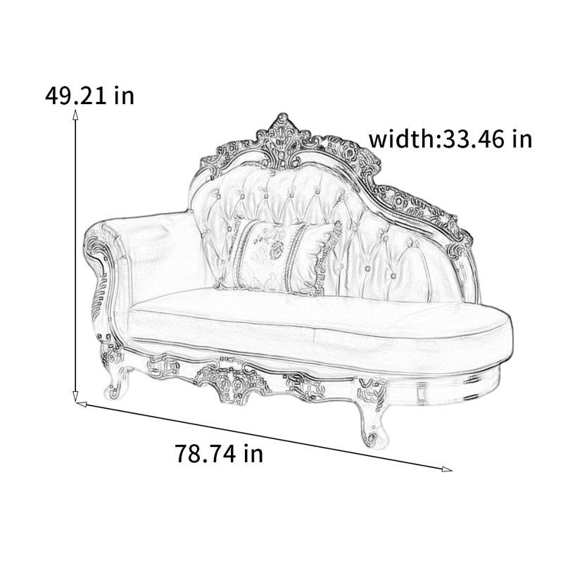 Élégante chaise en bois sculpté, Orienté à gauche (vu de face)