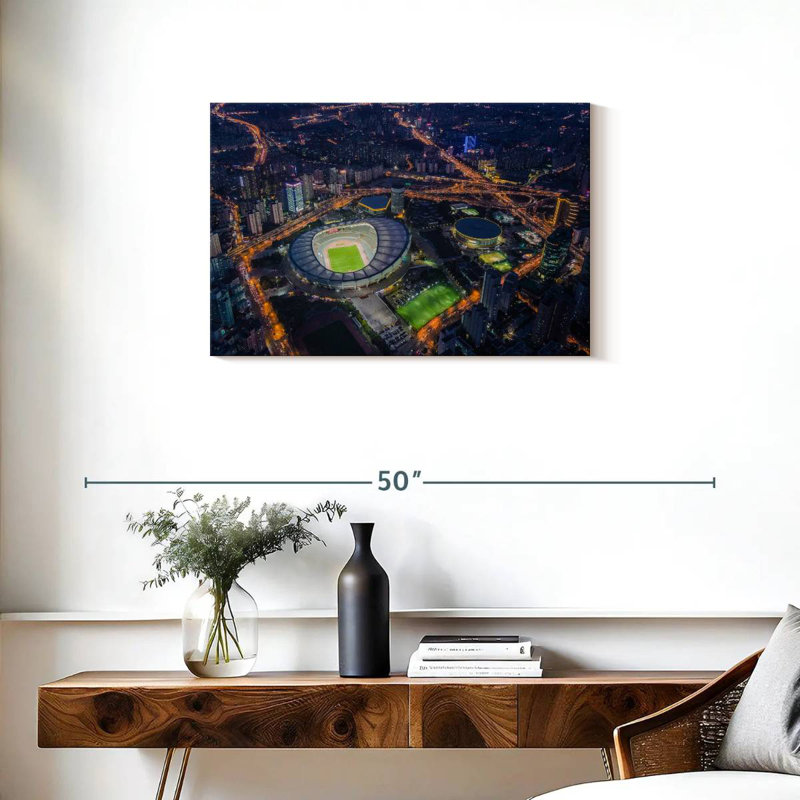 Vue aérienne du stade Sireci, H 20 po x l 30 po