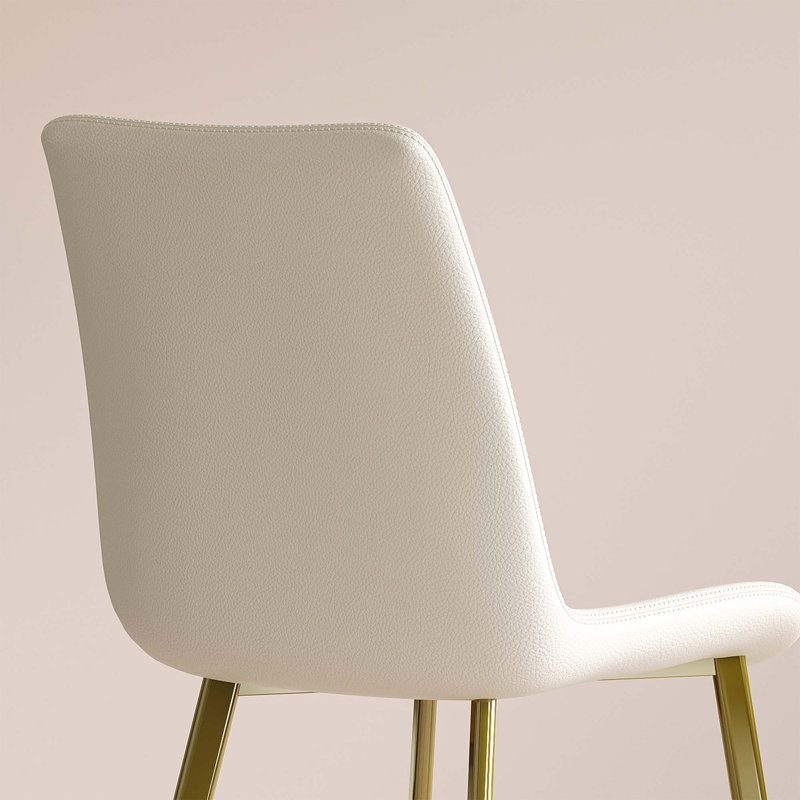 Ensemble de 4 chaises de salle à manger en similicuir, Gold