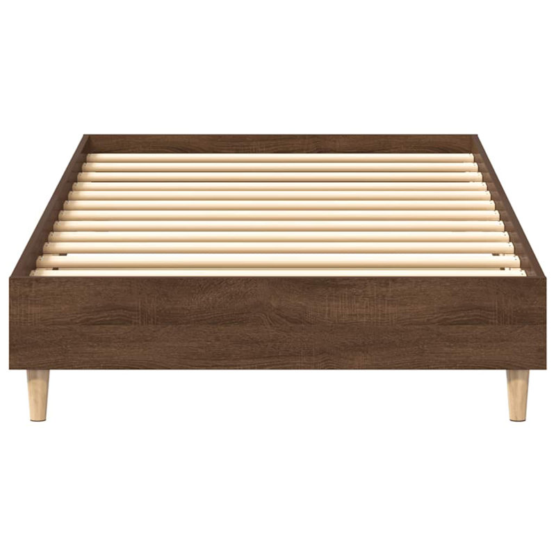 Bed Frame No Mattress Engineered Wood, Brown Oak, 102 x 203cm