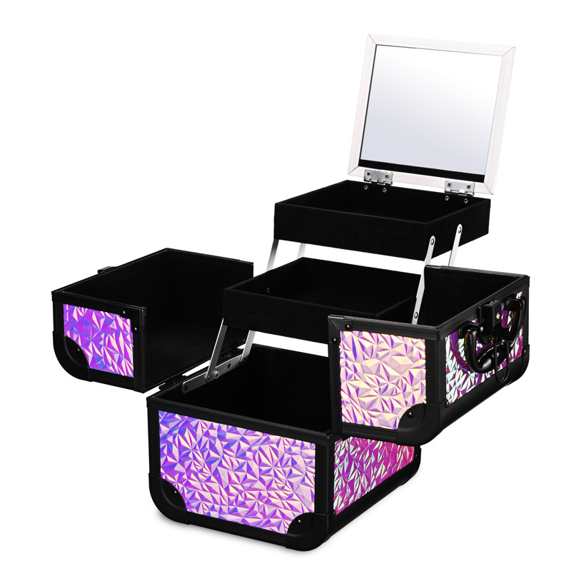 Organisateur de maquillage en aluminium Laerte, Sirène rose