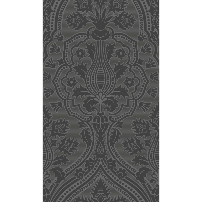 Damask Wallpaper Roll, Gray